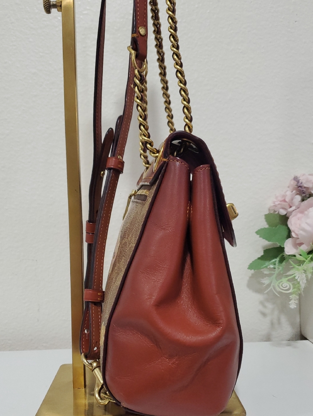 RARE Coach Parker Convertible Backpack 16 In Signature Canvas and Floral Print - Picture 14 of 16